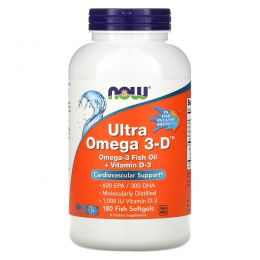 Now Foods, Ultra Omega 3-D, 180 Softgels
