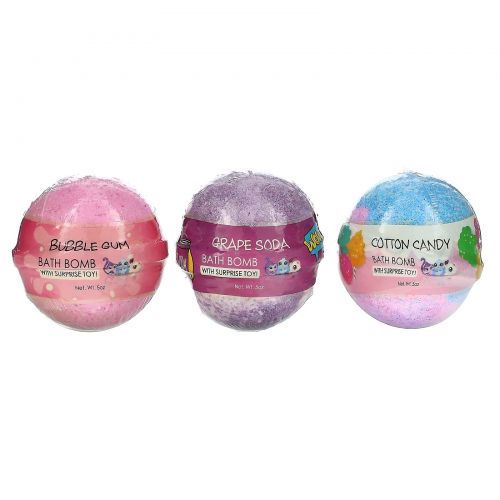 Sky Organics, Kids Bath Bombs with Surprise Toys, 6 Bath Bombs