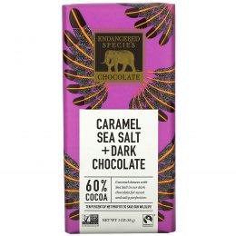 Endangered Species Chocolate, Темный шоколад с карамелью и морской солью, натуральный, 3 унции (85 г)