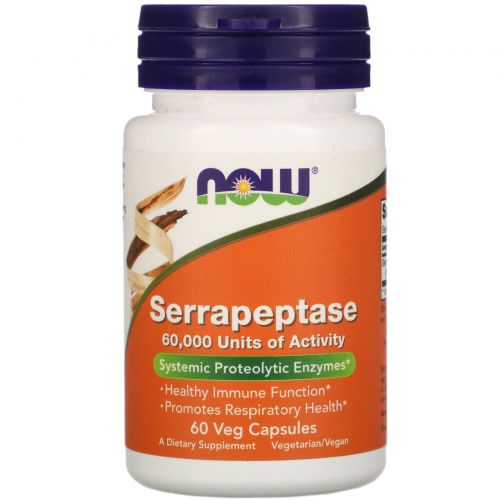 Now Foods, Serrapeptase, 60 Veg Capsules