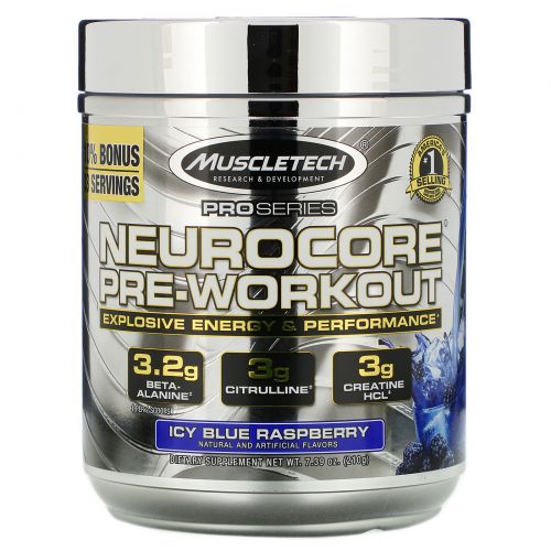 Muscletech, Pro Series, Nuerocore Pre-Workout, Icy Blue Raspberry, 8.99 oz (255 g)