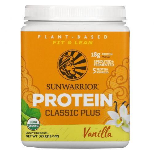 Sunwarrior, Organic Classic Plus, Vanilla, 13.2 oz (375 g)