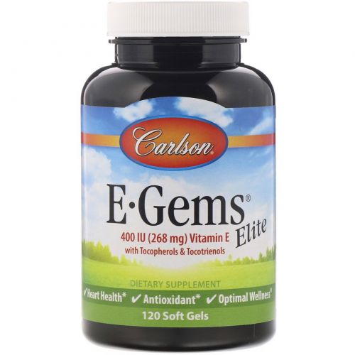 Carlson Labs, E•Gems Elite, 400 МЕ, 120 гелевых капсул