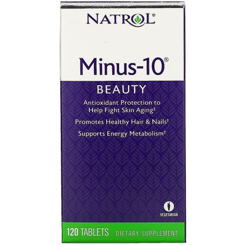 Natrol, Минус-10, клеточное омоложение, альфа-липоевая кислота с эффектом медленного высвобождения, 120 таблеток