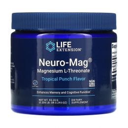 Life Extension, Neuro-Mag, Magnesium L-Threonate, Tropical Punch Flavor, 0.206 lb (93.35 g)