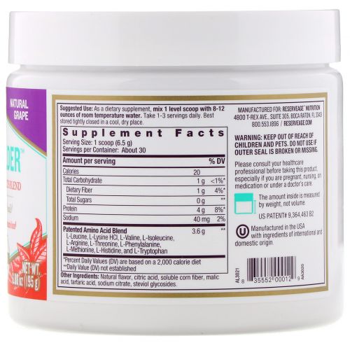 ReserveAge Nutrition, Vegan 9 Builder, Natural Grape, 6.88 oz (95 g)