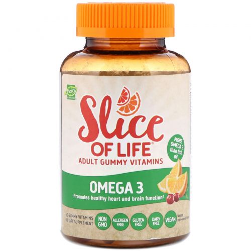 Hero Nutritional Products, Slice of life, Омега-3 с семенами чиа, аромат клюква-апельсин, 60 жевательных пастилок