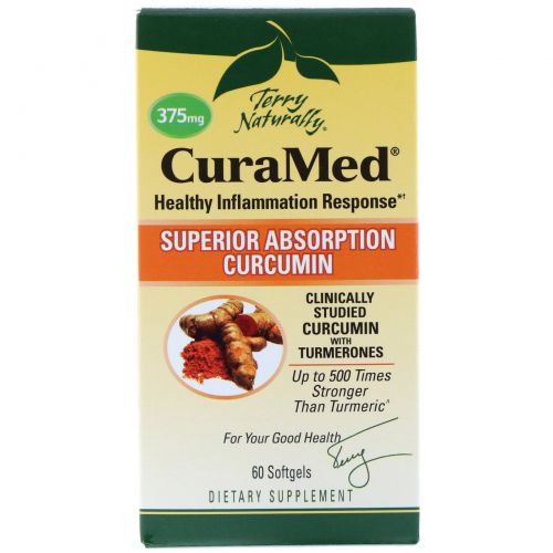 EuroPharma, Terry Naturally, Terry Naturally, CuraMed, 375 мг, 60 желатиновых капсулы