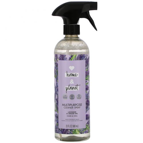 Love Home & Planet, Multipurpose Cleaner Spray, Lavender & Argan Oil, 23 fl oz (680 ml)