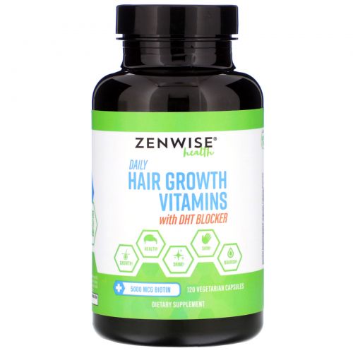 Zenwise Health, Hair Growth, Vitamins Plus DHT Blocker, 120 Veggie Caps