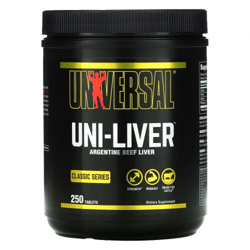Universal Nutrition, Uni-Liver, сушеная пищевая добавка для здоровья печени, 250 таблеток