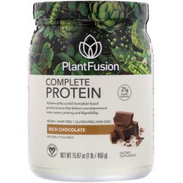 PlantFusion, Полный растительный белок, шоколад, 1 фунт (454 г)