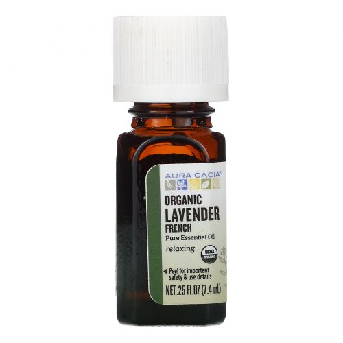 Aura Cacia, Organic French Lavender, .25 fl oz (7.4 ml)