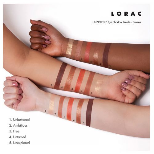 Lorac, Палитра теней для век Unzipped Brazen с двухсторонней кистью, 10,5 г