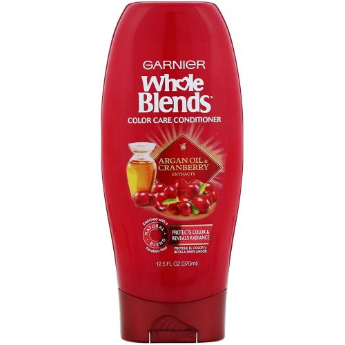 Garnier, Кондиционер для защиты цвета Whole Blends, «Аргановое масло и клюква», 370 мл