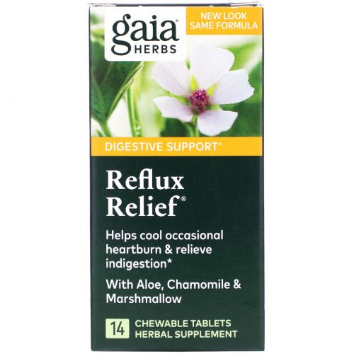 Gaia Herbs, RapidRelief, избавление от рефлюкса, 15 жевательных таблеток