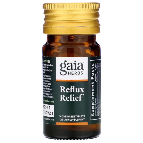 Gaia Herbs, RapidRelief, избавление от рефлюкса, 15 жевательных таблеток