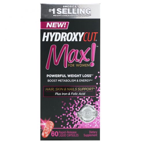 Hydroxycut, Max! Pro Clinical для женщин, 60 капсул быстрого высвобождения