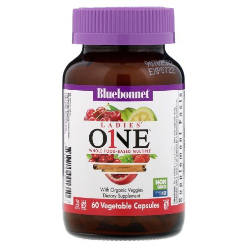 Bluebonnet Nutrition, Ladies' ONE, Whole Food-Based Multiple, 60 Vegetables Capsules