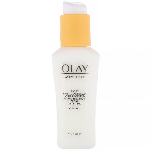 Olay, Complete, UV365, дневное увлажняющее средство, SPF 30, для чувствительной кожи, 75 мл (2,5 жидк. унции)