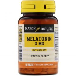 Mason Natural, Melatonin, 3 mg, 60 Tablets