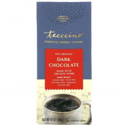 Teeccino, Prebiotic Herbal Coffee, Dark Roast, Caffeine Free, Dark Chocolate, 10 oz (284 g)