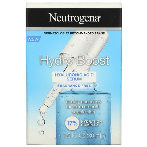 Neutrogena, Hydro Boost, Hyaluronic Acid Serum, Fragrance Free, 1.0  fl oz (30 ml)