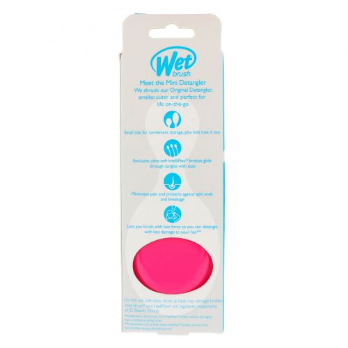 Wet Brush, Mini Detangler Brush, Pink, 1 Brush