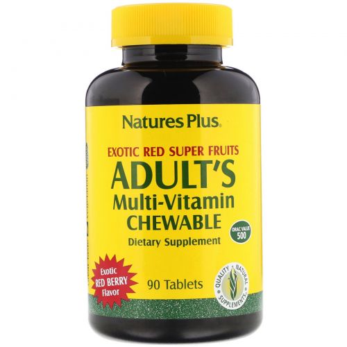 Nature's Plus, Жевательные мультивитамины для взрослых со вкусом экзотических ягод, 90 таблеток