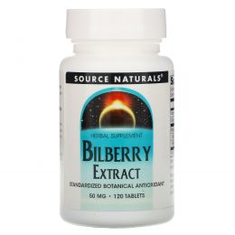 Source Naturals, Экстракт черники, 50 мг, 120 таблеток