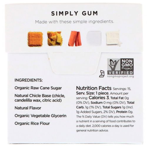 Simply Gum, Жевательная резинка, Натуральная корица, 15 штук