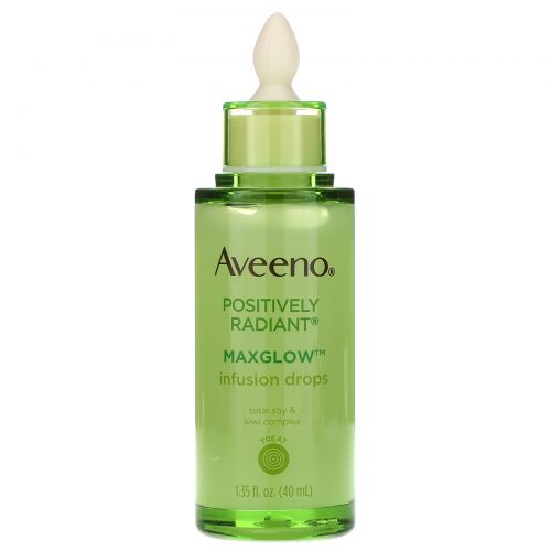 Aveeno, Позитивное сияние, капли для вливания Maxglow, 1,35 ж. унц. (40 мл)