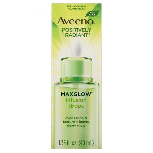 Aveeno, Позитивное сияние, капли для вливания Maxglow, 1,35 ж. унц. (40 мл)