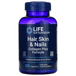 Life Extension, Hair, Skin & Nails, Collagen Plus Formula, 120 Tablets