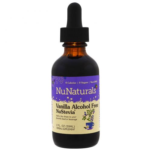 NuNaturals, Ванильный безалкогольный NuStevia, 2 fl oz (59 мл)