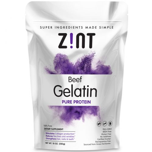 Z!NT, Beef Gelatin, Чистый Протеин, 10 унций (283г)