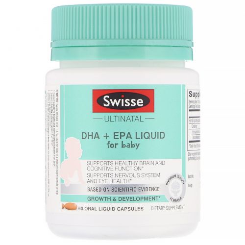Swisse, Ultinatal, ДГК и ЕПК в жидкой форме для младенцев, 60 капсул с жидкостью для орального применения