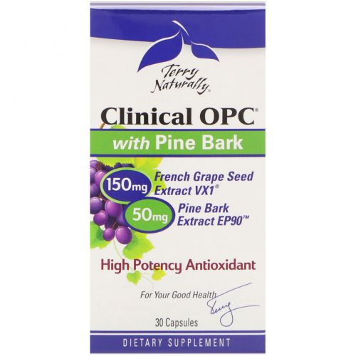 EuroPharma, Terry Naturally, Clinical OPC with Pine Bark, 30 Capsules