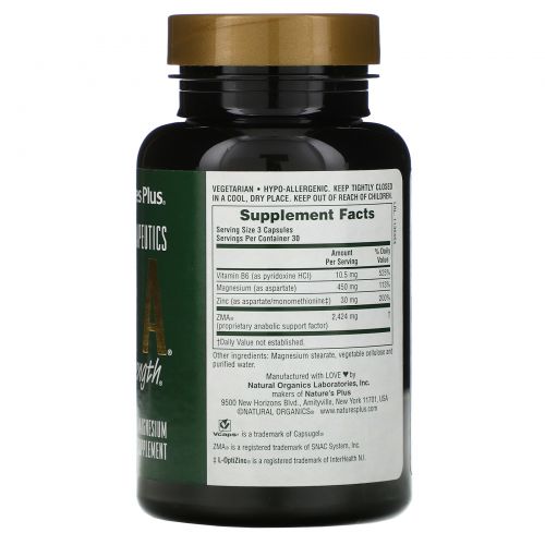 Nature's Plus, Advanced Therapeutics, Цинк Магний для силы, 90 капсул