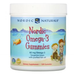 Nordic Naturals, Нордические жевательные конфеты с омега-3 со вкусом мандарина, 120 конфет