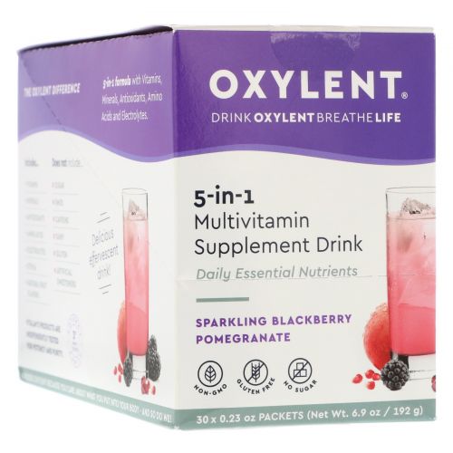 Vitalah, Oxylent, Multivitamin Supplement Drink, Sparkling Blackberry Pomegranate, 30 Packets, 0.22 oz (6.2 g) Each