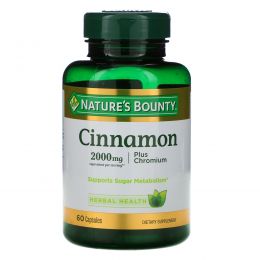 Nature's Bounty, Cinnamon, Plus Chromium, 2000 mg, 60 Capsules