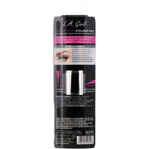 L.A. Girl, Подводка-фломастер Line Art Matte Eyeliner, оттенок Intense Black, 0,4 мл