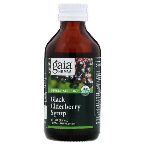 Gaia Herbs, Black Elderberry Syrup, 3 fl oz (89 ml)