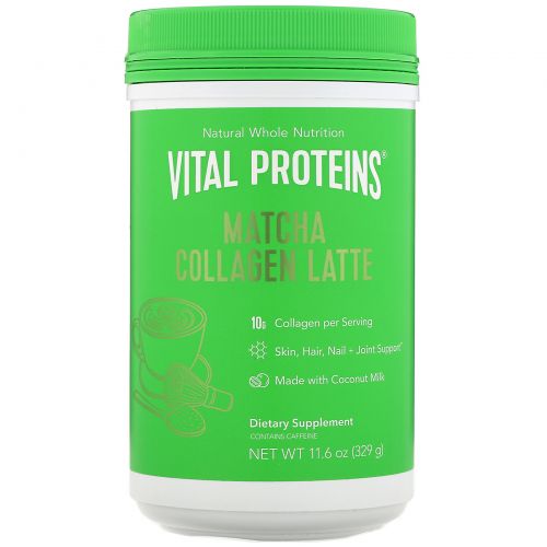 Vital Proteins, Матча латте с коллагеном, без вкусовых добавок, 329 г (11,6 унции)