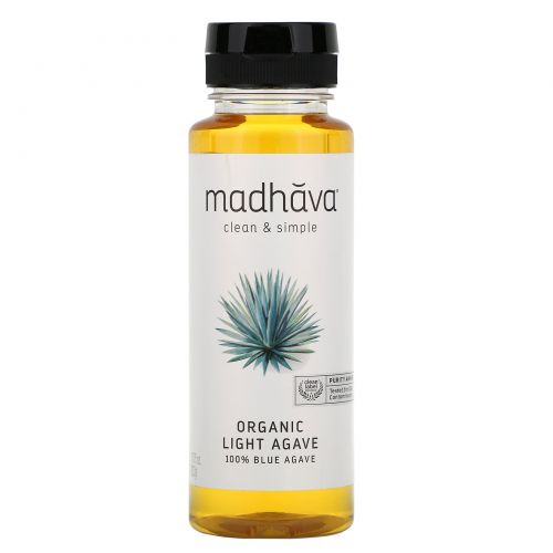 Madhava Natural Sweeteners, Органическая золотая светло-голубая агава, 11,75 унции (333 г)