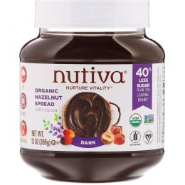 Nutiva, Органический арахисовый спред, темный, 13 унции(369 г)