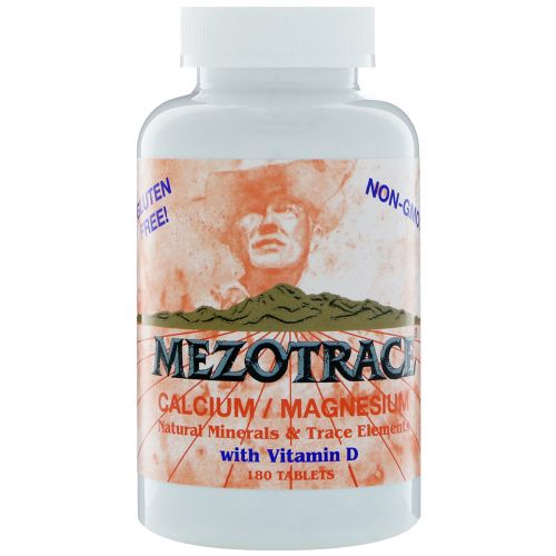 Mezotrace, Кальций/магний, натуральные минералы и микроэлементы с витамином D, 180 таблеток
