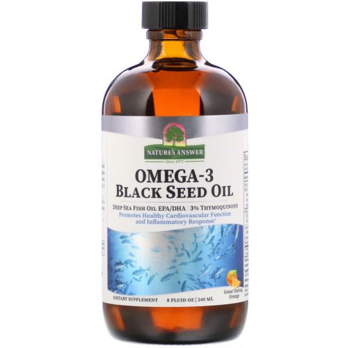 Nature's Answer, Omega-3 with Black Seed Oil,  Great Tasting Orange, 8 fl oz (240 ml)