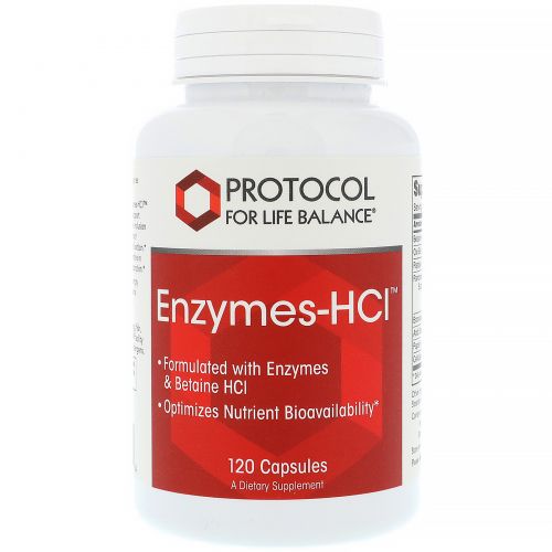 Protocol for Life Balance, Enzymes-HCI, 120 Capsules